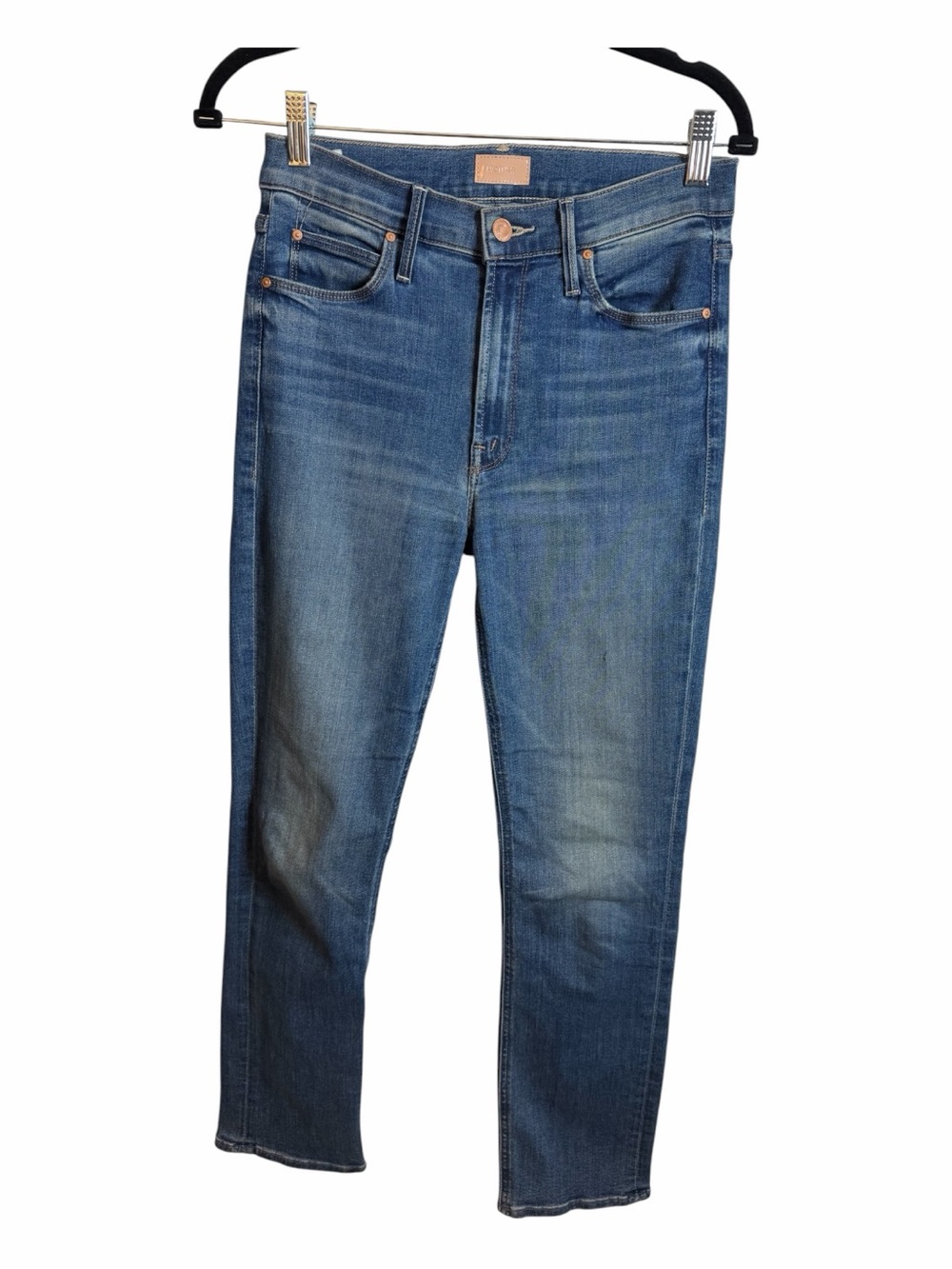 Mother Women's Mid Rise Dazzler Ankle Jeans Blue Stretch 5-Pocket Solid Size 26